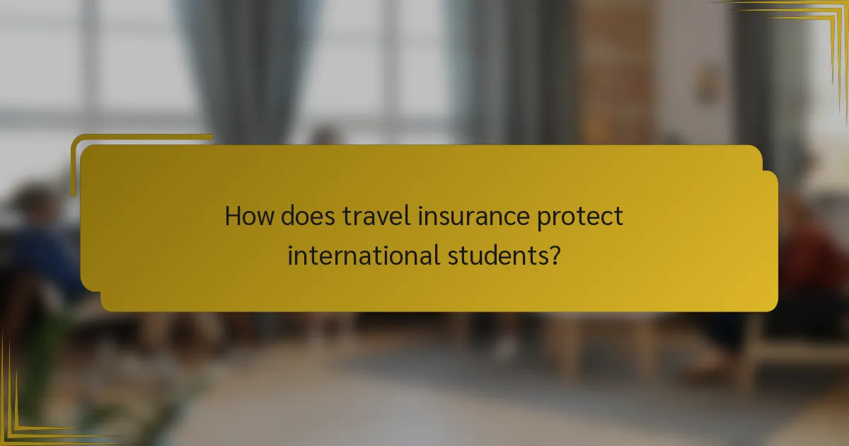 How does travel insurance protect international students?
