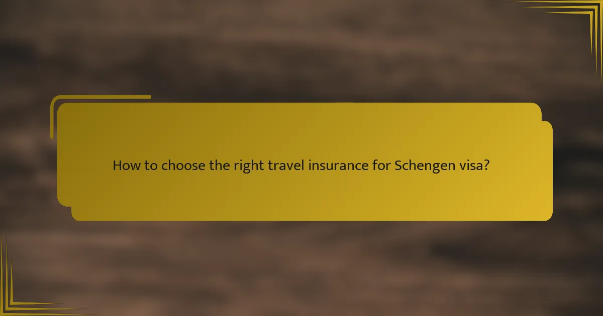 How to choose the right travel insurance for Schengen visa?