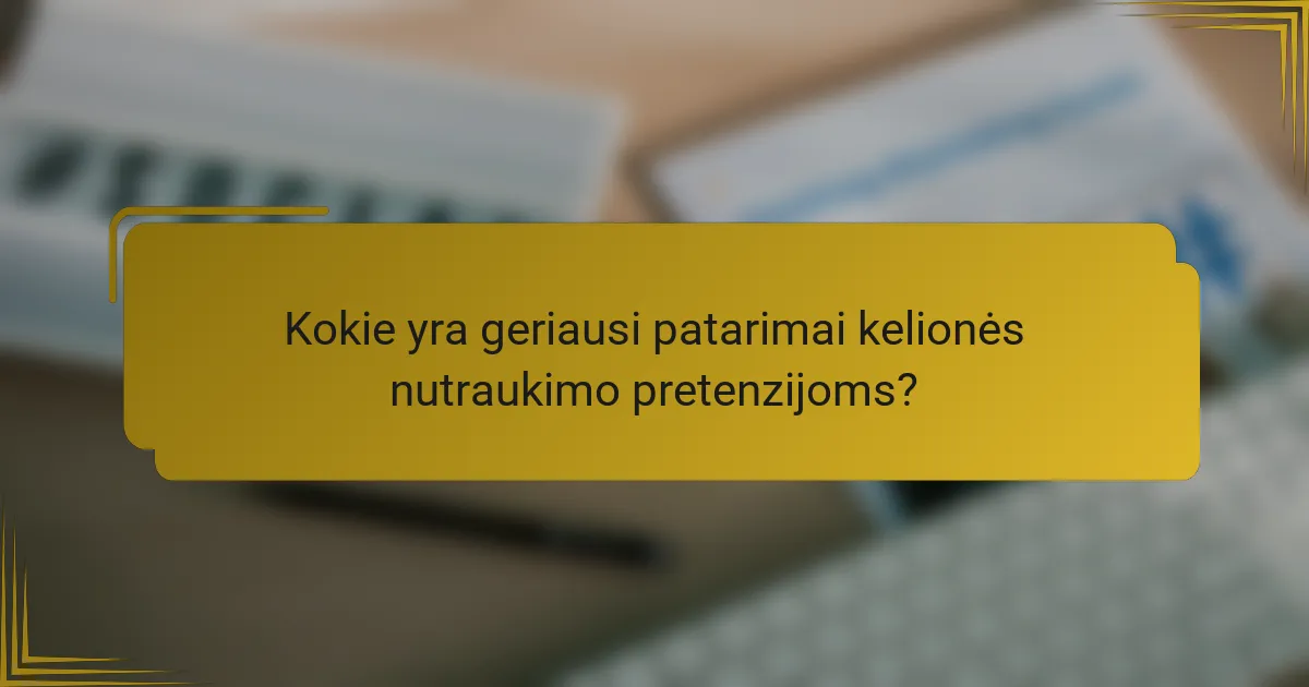 Kokie yra geriausi patarimai kelionės nutraukimo pretenzijoms?
