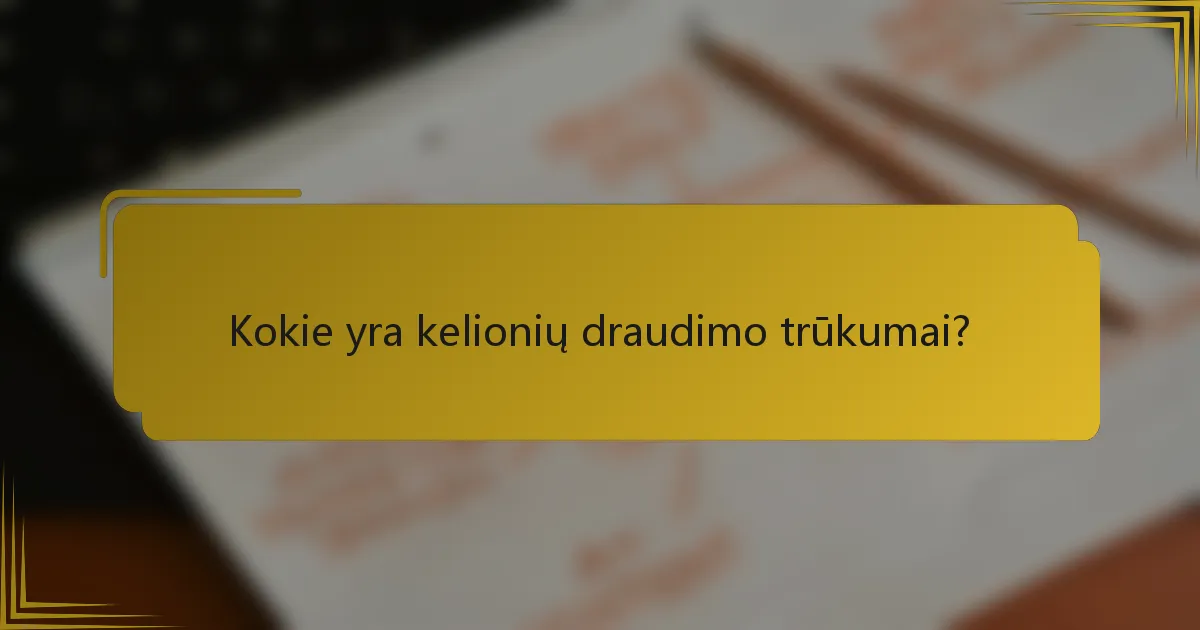 Kokie yra kelionių draudimo trūkumai?