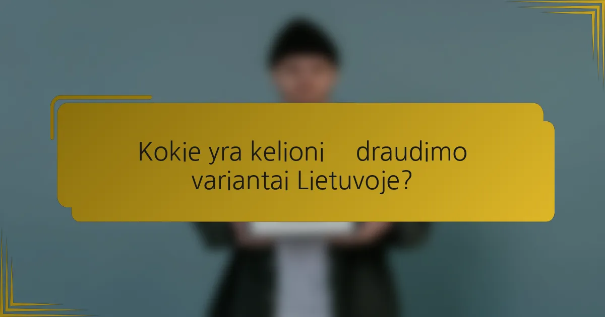 Kokie yra kelionių draudimo variantai Lietuvoje?