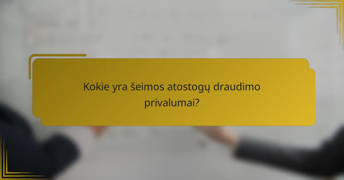 Kokie yra šeimos atostogų draudimo privalumai?