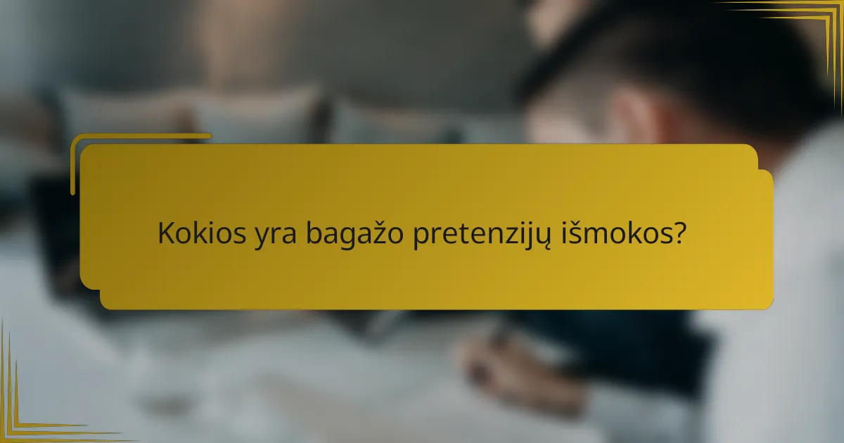 Kokios yra bagažo pretenzijų išmokos?