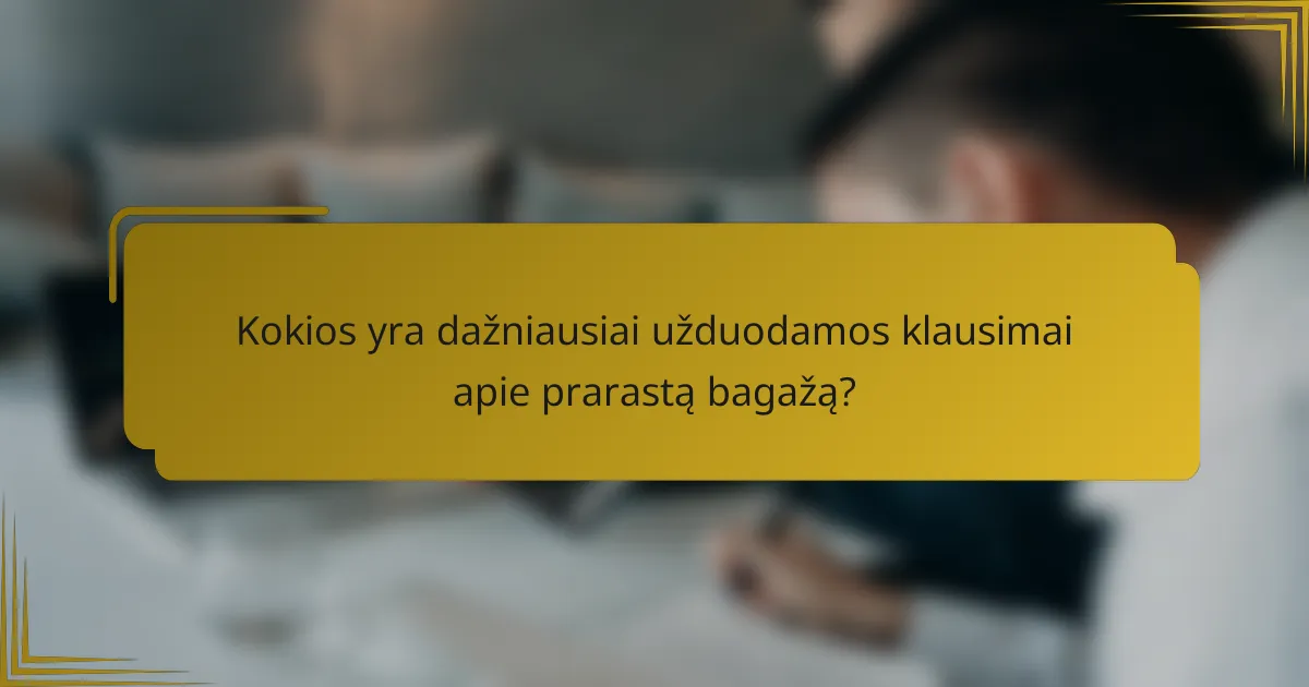 Kokios yra dažniausiai užduodamos klausimai apie prarastą bagažą?