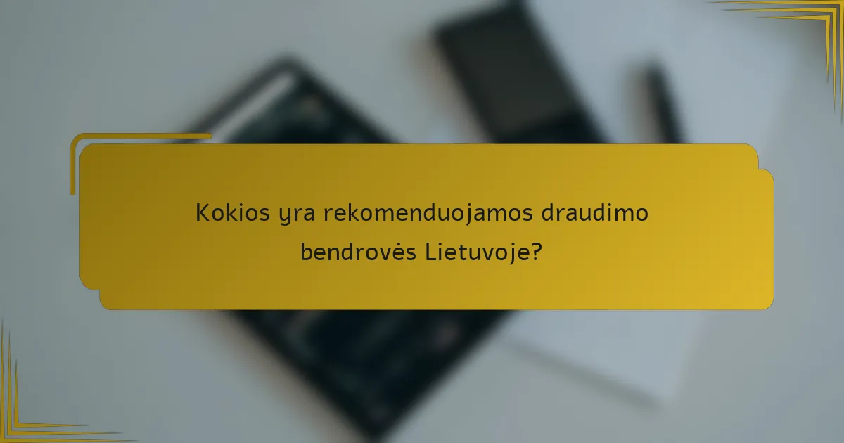 Kokios yra rekomenduojamos draudimo bendrovės Lietuvoje?