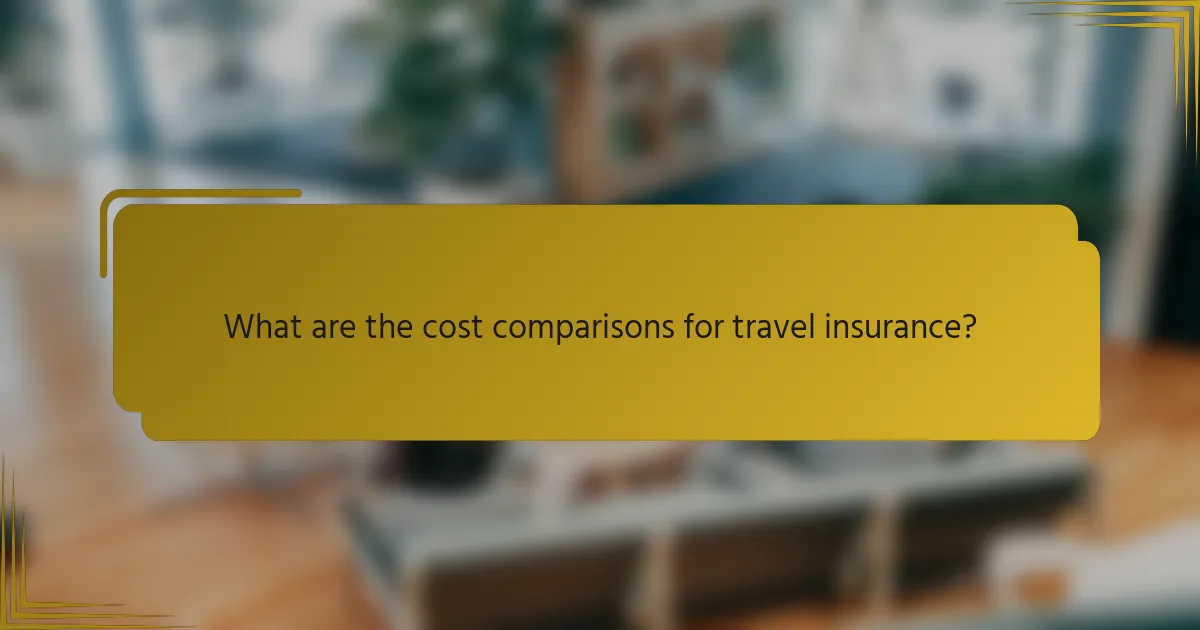 What are the cost comparisons for travel insurance?
