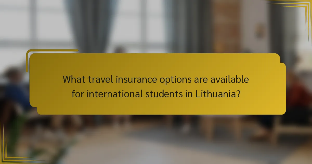 What travel insurance options are available for international students in Lithuania?